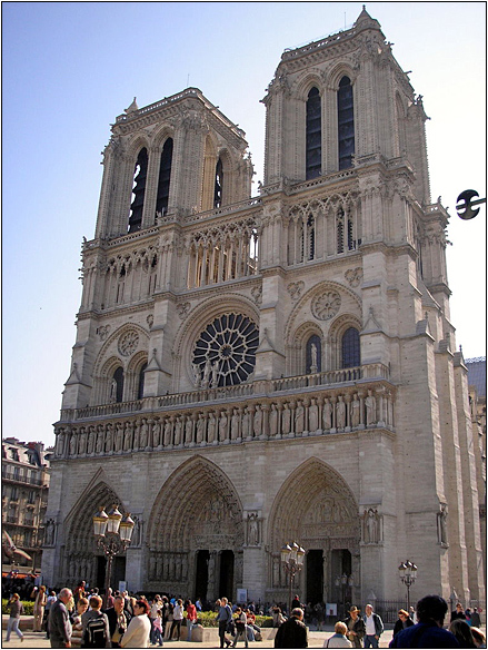 צרפת, פריז - קתדרלת נוטרדאם דה פארי, מבט מקדימה